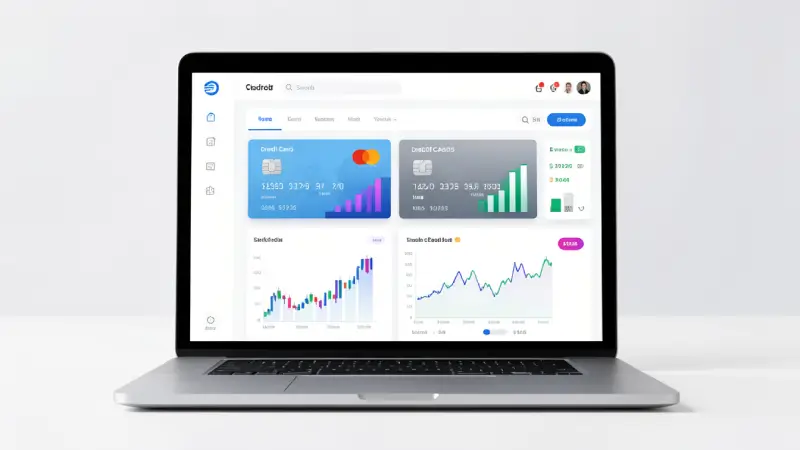 credit cards comparison chart on laptop screen