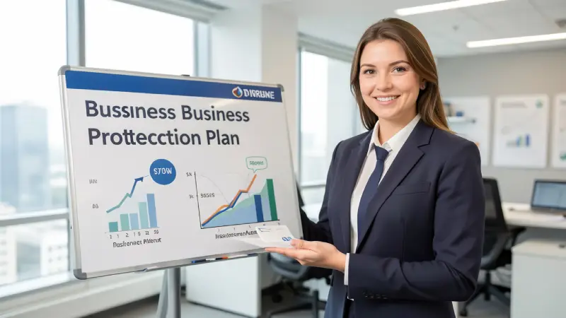 Insurance agent presenting business protection plan
