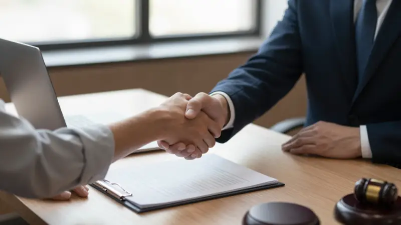 personal injury attorney meeting client