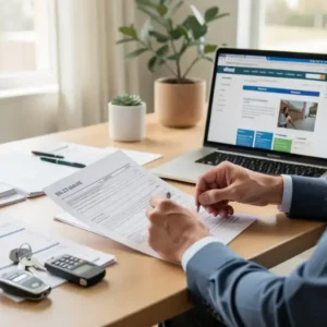 Driver reviewing SR-22 insurance documents in California 2026