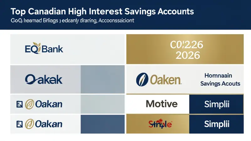 Best HISA rates Canada 2026 — EQ Bank KOHO Neo Financial Simplii Oaken compared