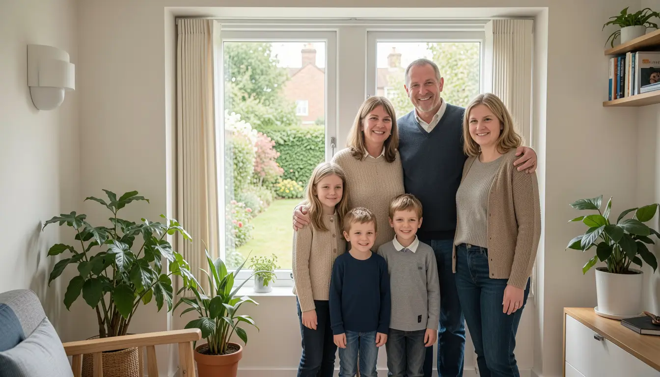 British family protected by life insurance concept