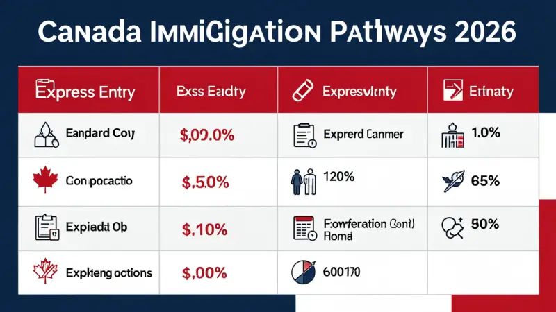 Canada immigration pathways 2026 — Express Entry, PNP, family sponsorship infographic