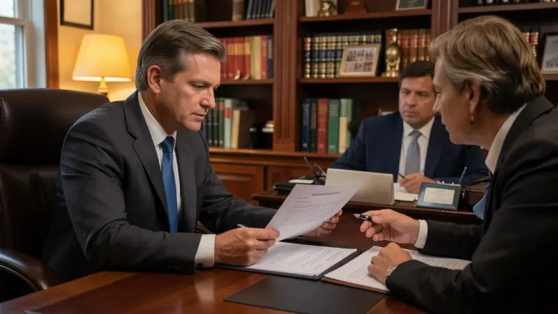 Best car accident lawyers USA 2026 — attorney reviewing settlement documents with client in law office