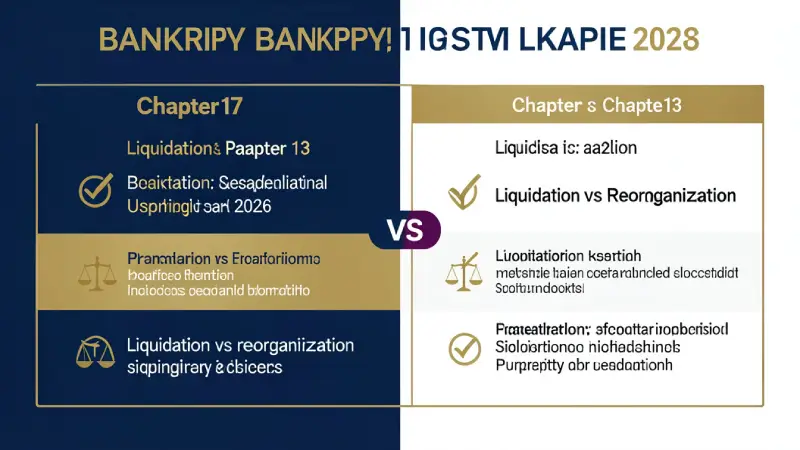 Chapter 7 vs Chapter 13 bankruptcy USA 2026 — liquidation vs reorganization key differences explained