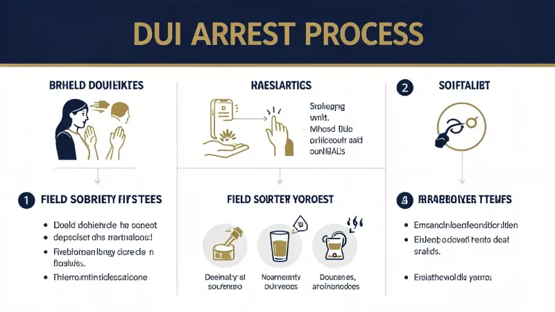DUI arrest process USA 2026 — field sobriety test, breathalyzer, booking, arraignment