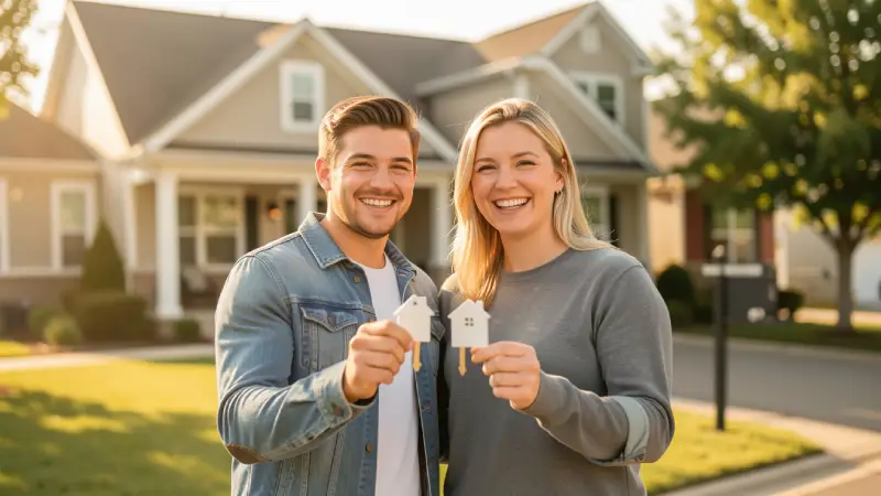 First-time homebuyers with house keys USA 2026