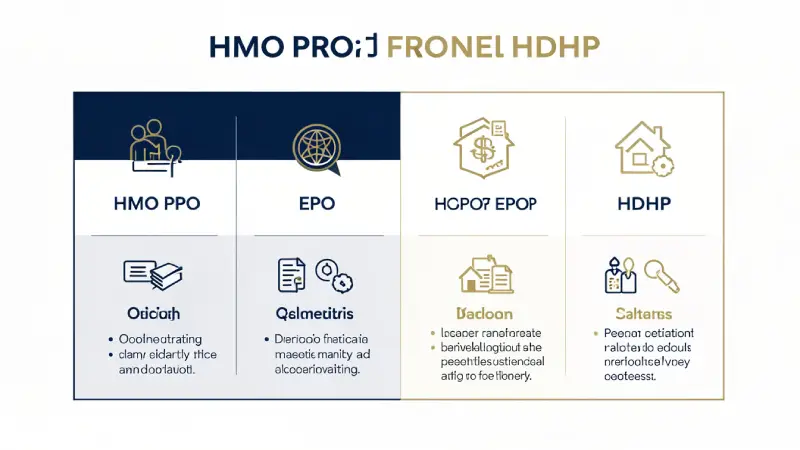 Health insurance plan types USA 2026 — HMO PPO EPO HDHP comparison