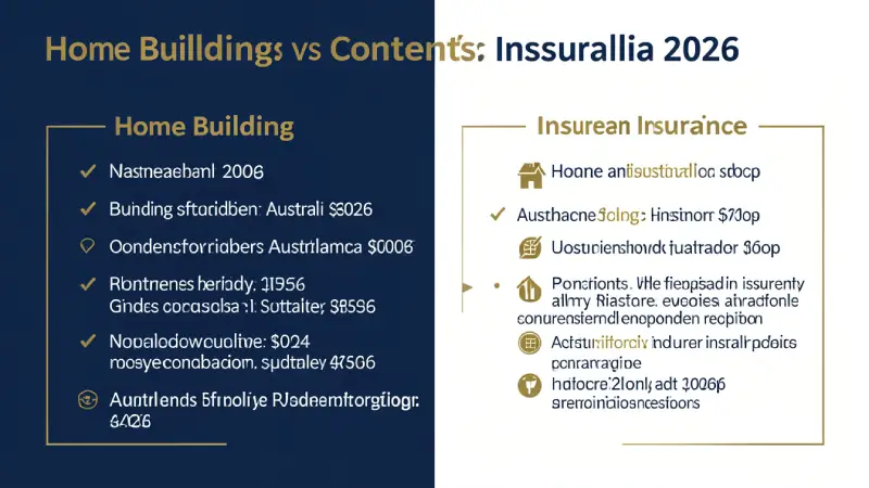 Home building vs contents insurance Australia 2026 — comparison infographic
