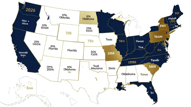 Homeowners insurance cost by state USA 2026 — Oklahoma Florida highest rates