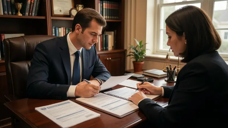 How to choose the best immigration lawyer USA 2026 — attorney reviewing visa application documents with client