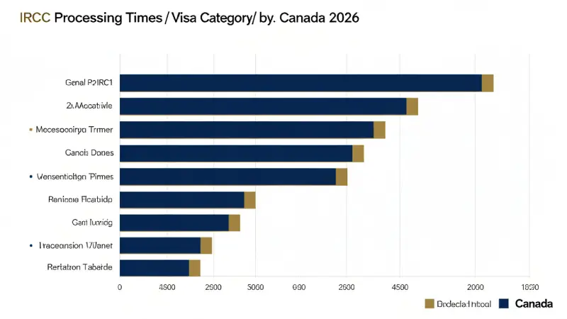 IRCC processing times by visa category Canada 2026 — bar chart