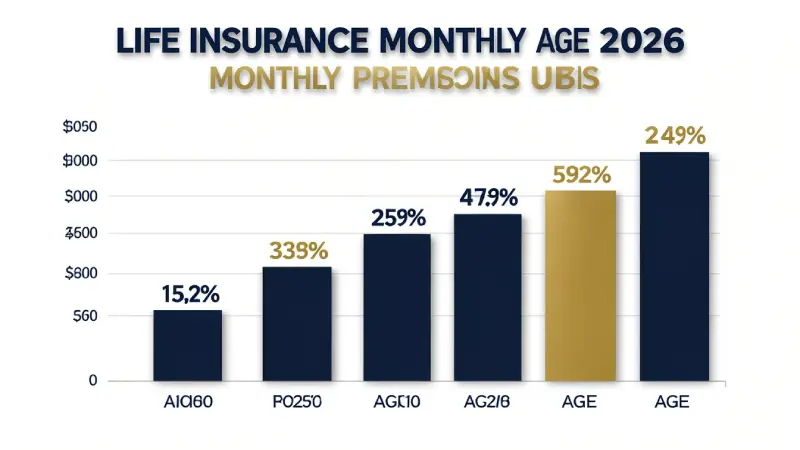Life insurance monthly premiums UK by age 2026 — bar chart non-smoker vs smoker