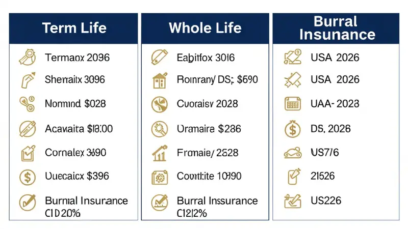 Term life vs whole life vs burial insurance comparison USA 2026 — seniors over 60 70 80 guide
