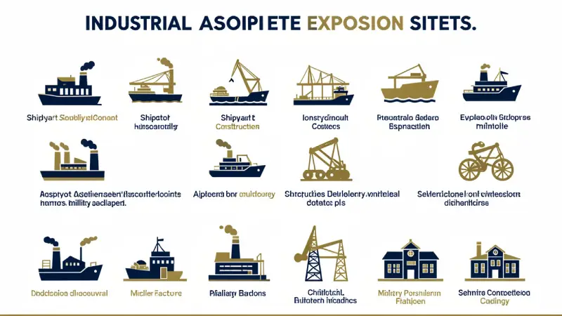 Mesothelioma asbestos exposure sites USA — shipyard, factory, military, construction