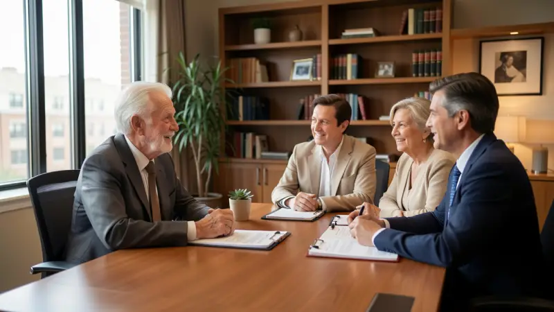 Mesothelioma lawyer consultation with patient and family