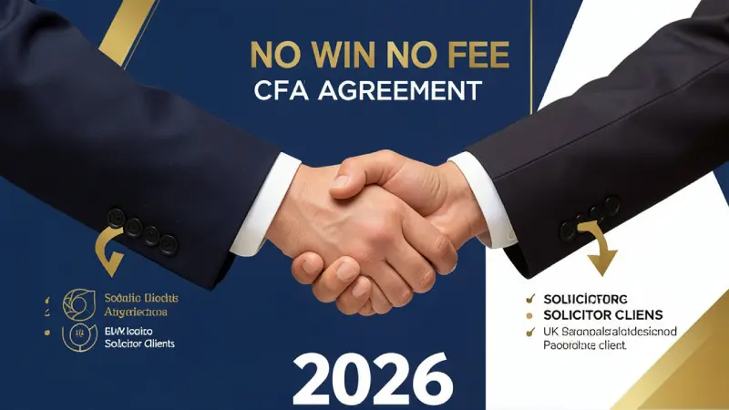 No win no fee UK 2026 explained — CFA conditional fee agreement how it works success fee cap 25%