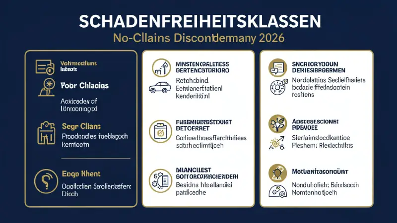 Schadenfreiheitsklassen SF classes car insurance Germany 2026 — no claims discount system infographic