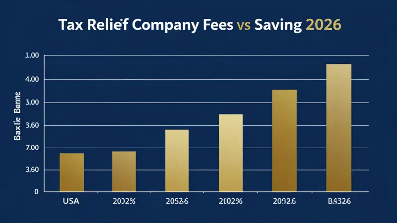 Tax relief company fees vs savings USA 2026 — bar chart comparison