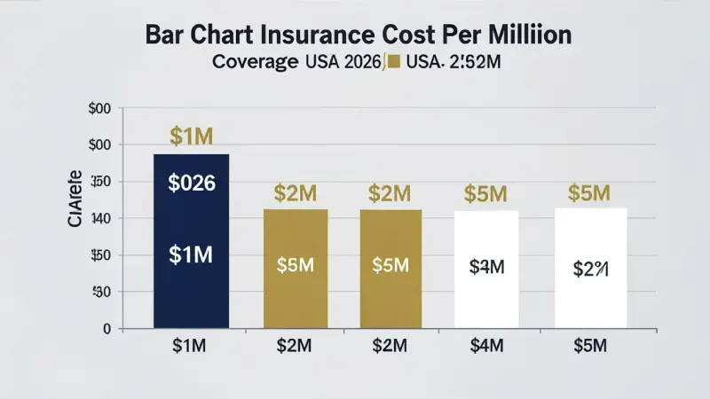 Umbrella insurance cost by coverage amount USA 2026 — $1M $2M $3M $5M annual premium comparison