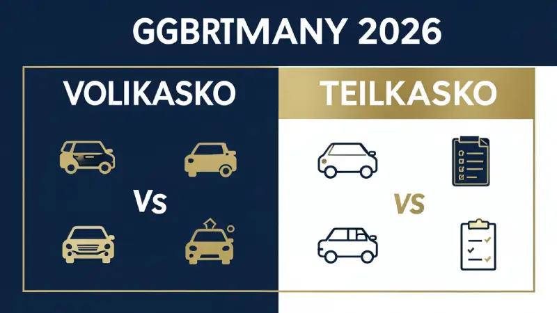 Vollkasko vs Teilkasko vs Haftpflicht Germany 2026 — comparison infographic