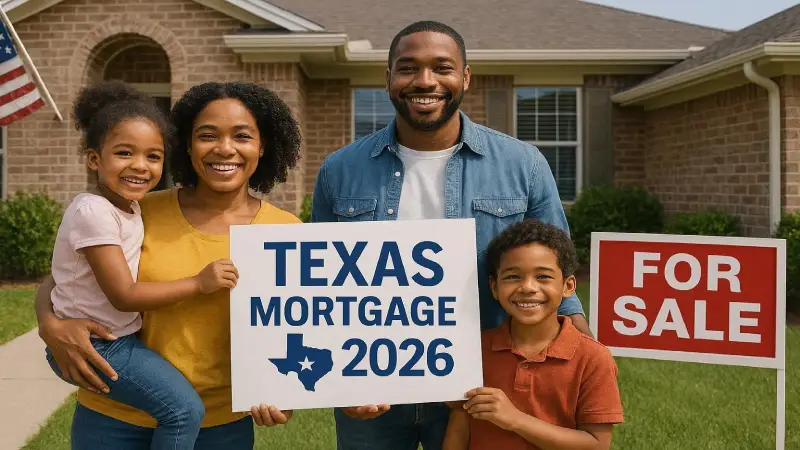 Family buying home Texas mortgage concept 2026