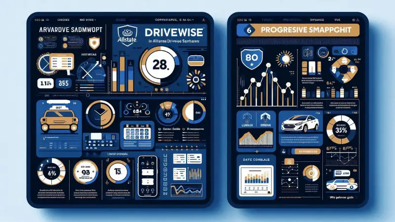 Allstate Drivewise vs Progressive Snapshot comparison infographic 2026