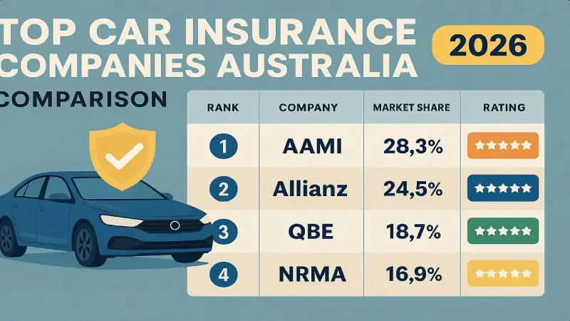 Best car insurance companies Australia 2026 — top providers comparison infographic