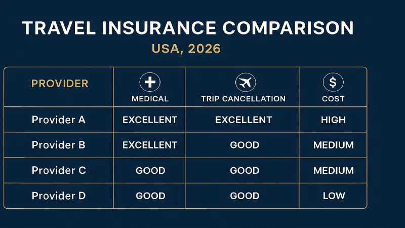 Best single trip travel insurance USA 2026 — top providers comparison