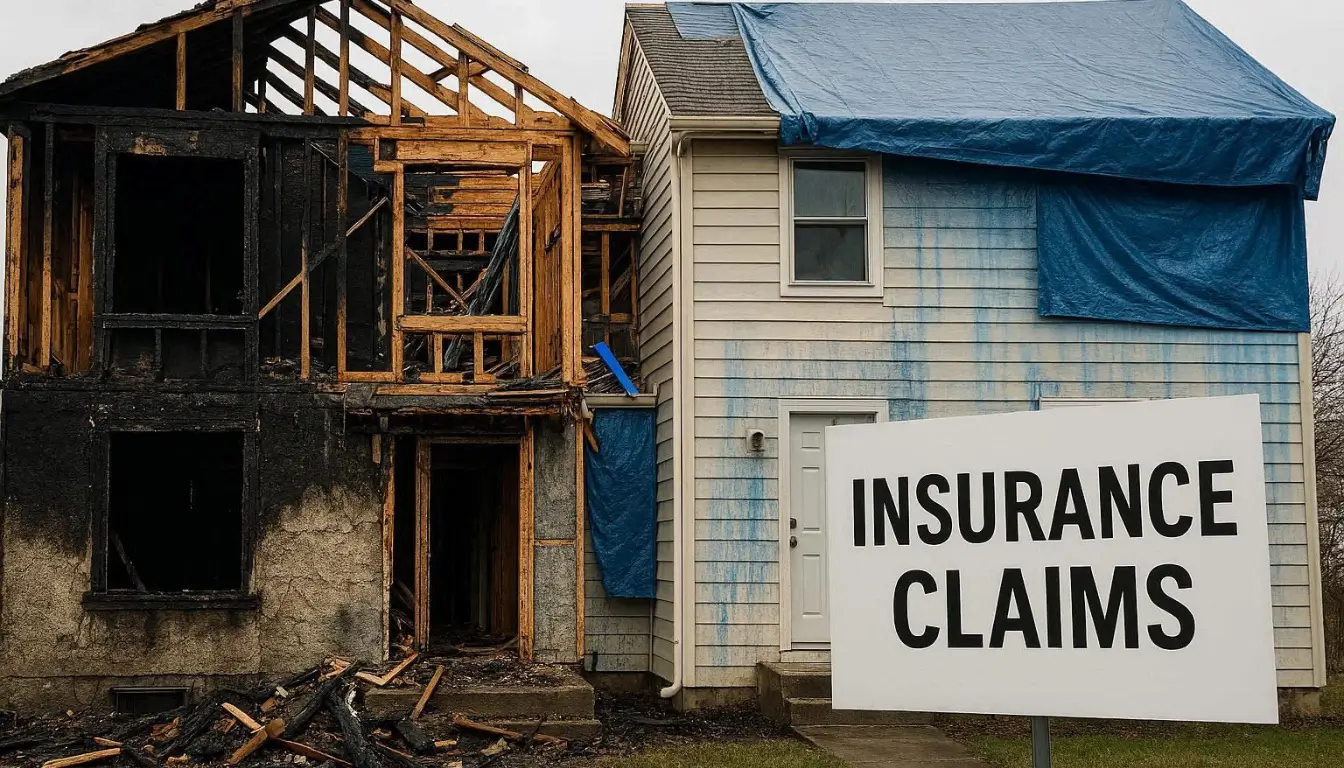 damaged house insurance claim restoration fire water