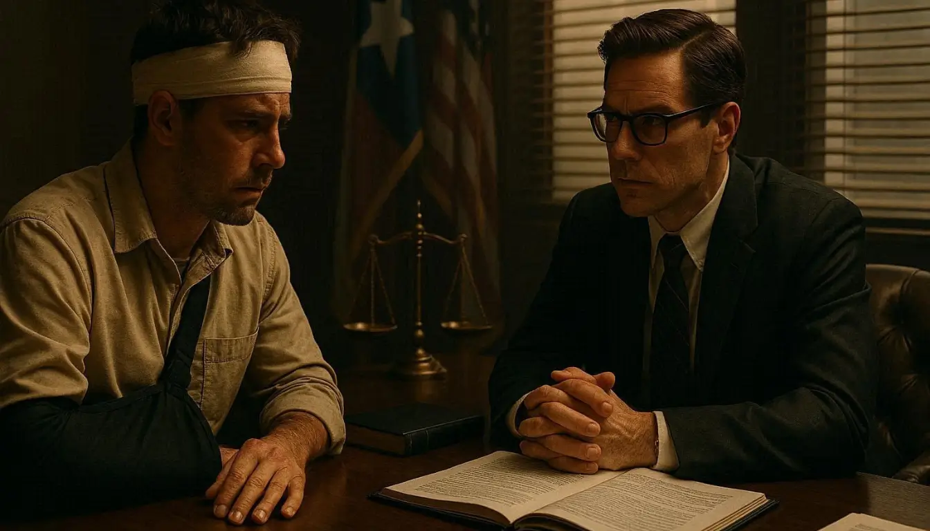 injured person consulting lawyer Texas office serious legal consultation