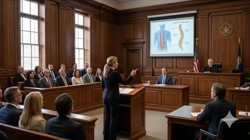 Courtroom scene with personal injury trial in Miami Florida 2026 — no win no fee attorney