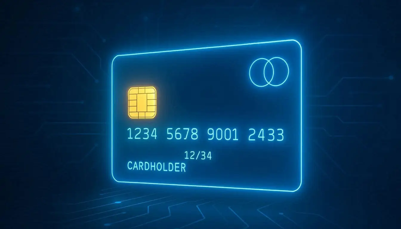 credit card glowing fintech banking digital payment