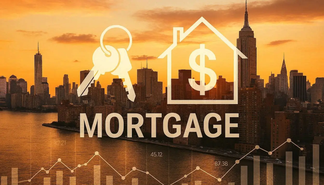 New York skyline apartment mortgage concept financial