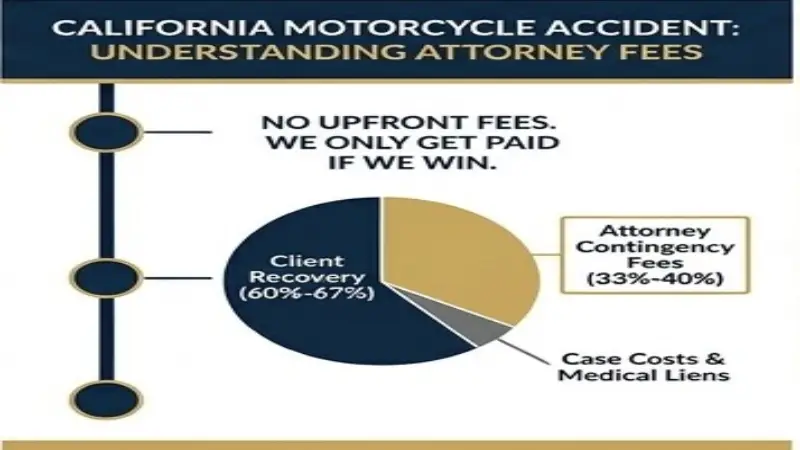 Infographic showing California motorcycle accident settlement amounts 2026
