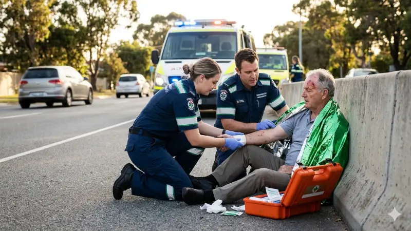 Injured person receiving medical care after Houston accident 2026
