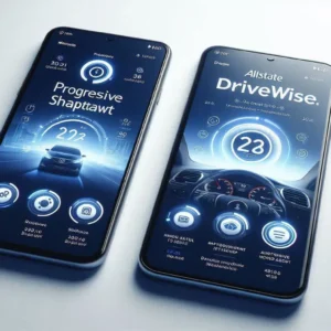 Progressive Snapshot vs Allstate Drivewise two phones side by side comparison 2026