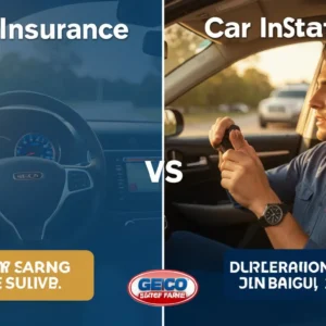 Geico vs State Farm car insurance comparison concept 2026,