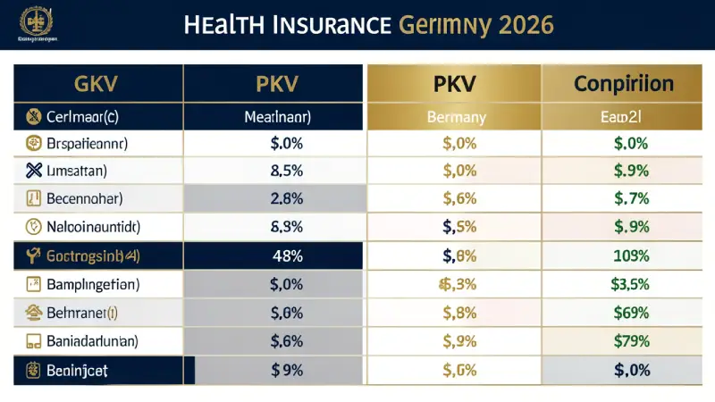 GKV vs PKV health insurance Germany 2026 — comparison infographic public vs private