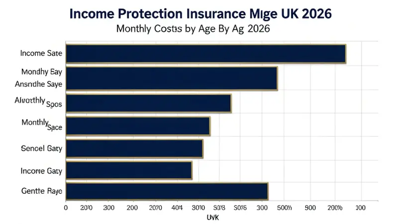 Income protection insurance monthly costs by age UK 2026 — bar chart by occupation class