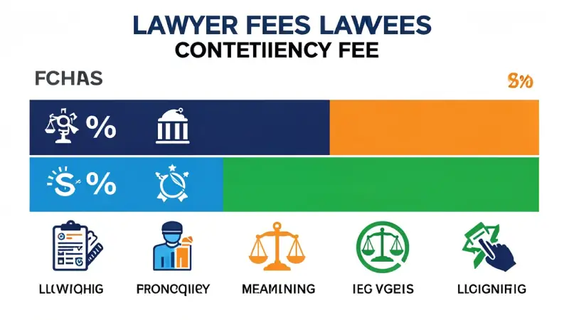 Infographic showing percentage-based lawyer fees