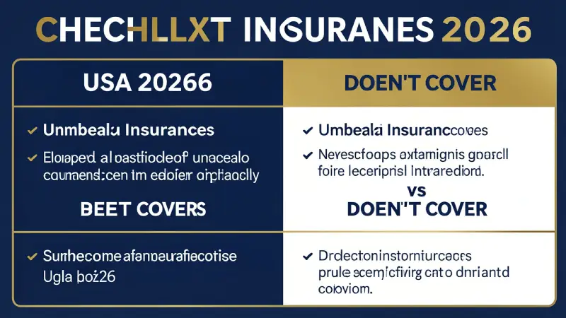 What umbrella insurance covers vs doesn't cover USA 2026 — infographic checklist