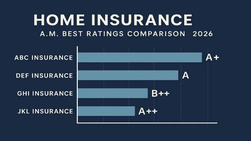 AM Best ratings home insurance comparison chart 2026 professional navy blue