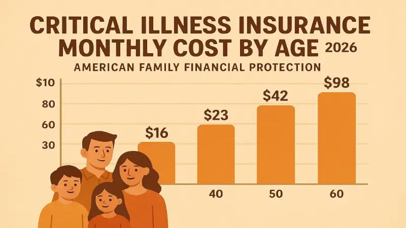 Critical illness insurance monthly cost by age 2026