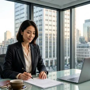 British professional reviewing income protection insurance policy