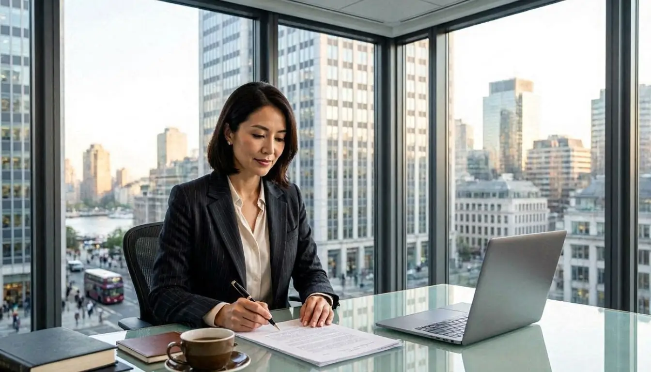 British professional reviewing income protection insurance policy