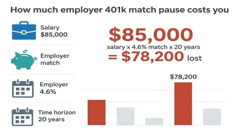 Tax impact employer 401k match pause 2026 — taxable income changes IRA alternative